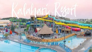 view of the Kalahari Resort Outdoor water park at sunset - featured image