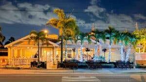 Exterior view of Guppy's on the beach