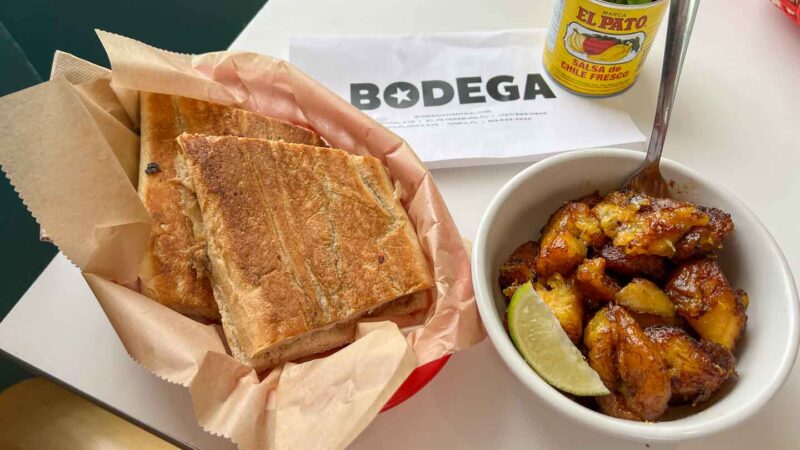 Traditional sandwich made with cuban bread and pork from Bodega restaurant - top local restaurants in St Pete