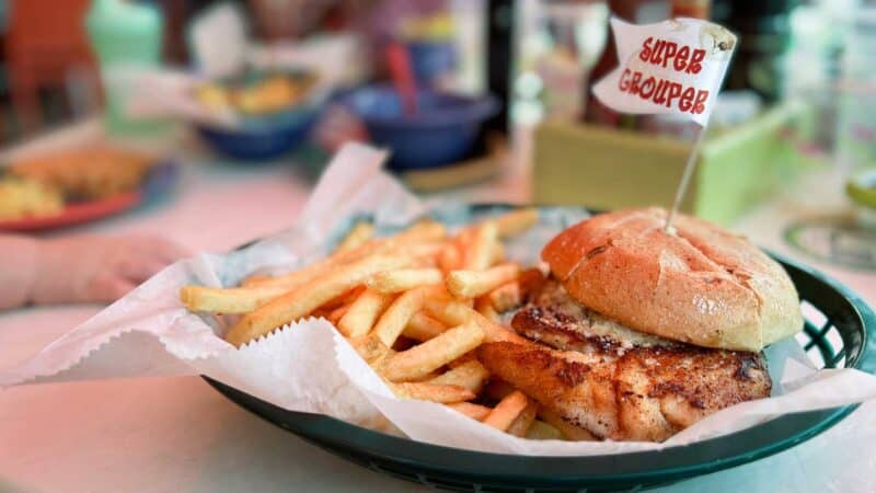 Grouper Sandwich Basket at Frency's Rockaway - Top lunch spot on Clearwater Beach