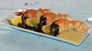 Stone Crab claws on a plate