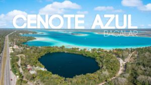 Laguna Bacalar's Cenote Azul - Featured Image with white text