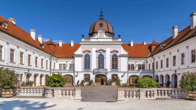 Exterior view of the Royal Palace of Gödöllő located in Hungary