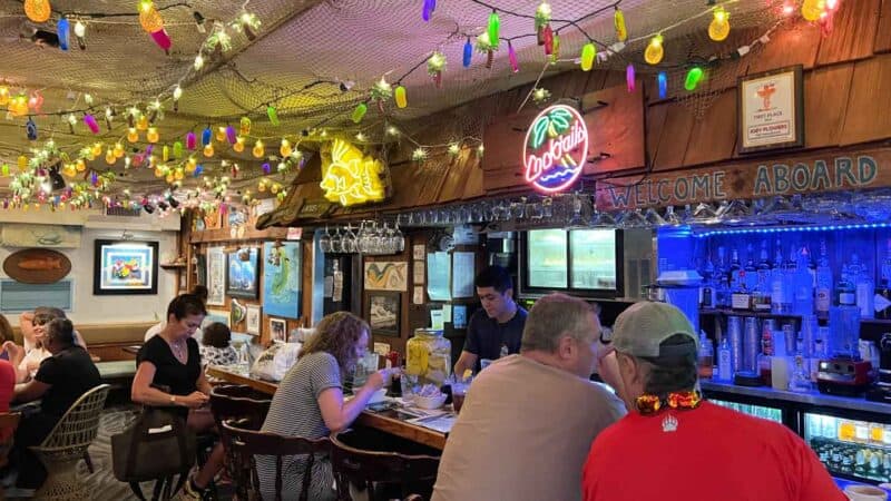 dining room inside The Fish House Key Largo restaurant