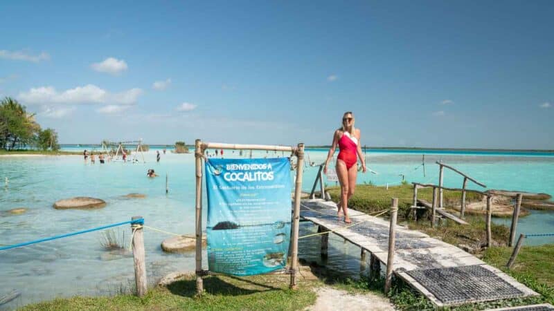 Woman at the Stromatolites-Estromatolitos of cocalitos cenote