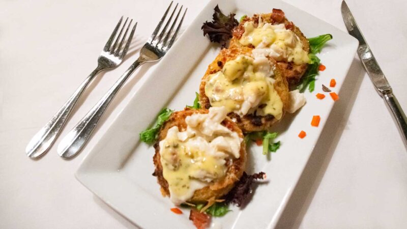 Crab cakes on a plate
