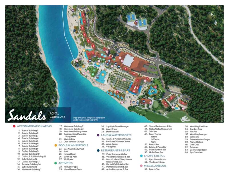 Sandals Curacao Resort Map