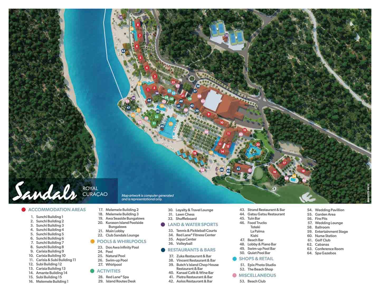 Sandals Royal Curacao Now OPEN - Sandals Curacao Resort Map 