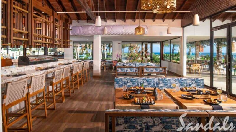 Gatsu sushi restaurant at Sandals Curacao resort