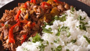 Key West Cuban food ropa vieja meat with rice
