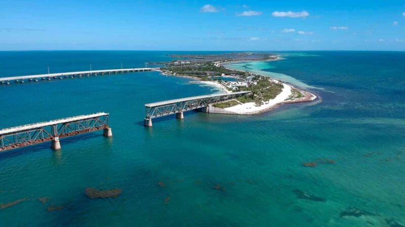 Aerial photo of the beach at Bahia Honda State Park Key West