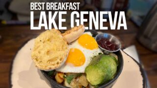 plate of eggs and toast on a featured image for best breakfast restaurants in Lake Geneva Wisconsin
