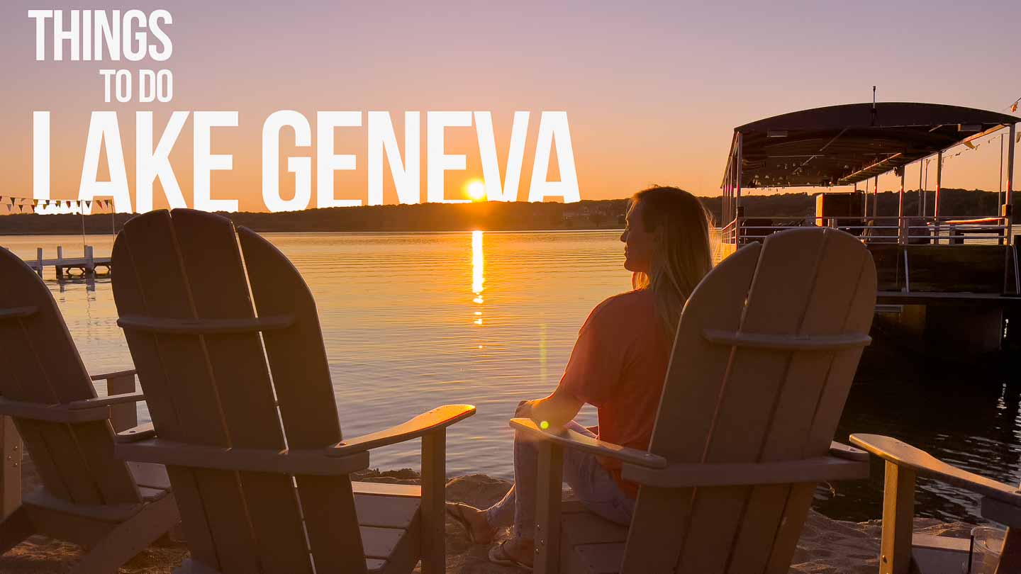 Woman watching sunset on the shores of Lake Geneva for Featured image for things to do in Lake Geneva Wisconsin
