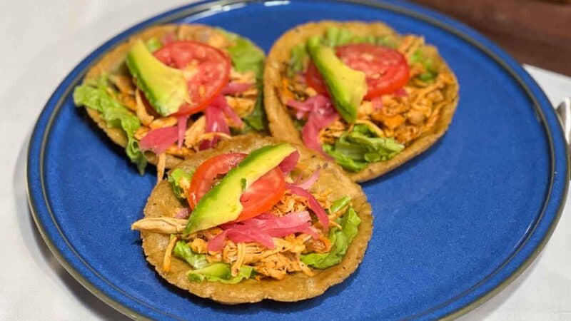 plate of salbutes at one of the best restaurants in Izamal Kinich