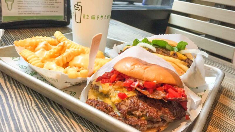 shake shack burger fries restaurant