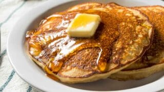 pancakes with syrup and butter