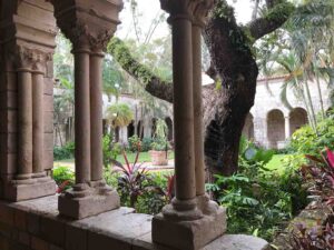 lush gardens of the Acient Spanish Monastery Miami