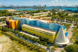 aerial drone photo of the Miami Children's Museum with unique modern architecture