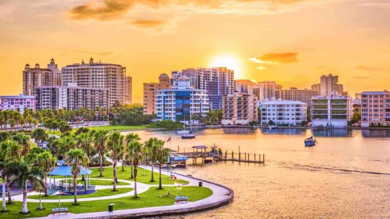 skyline of Sarasota Florida in the spring time