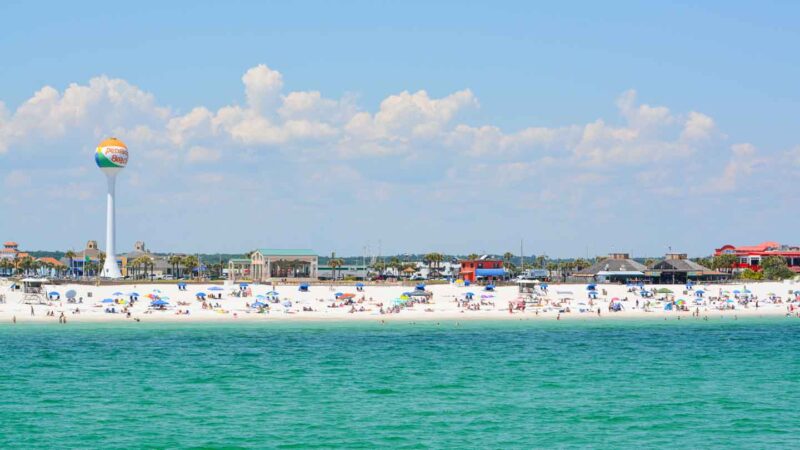 view from the water of Pensacola Florida a top spring break destination