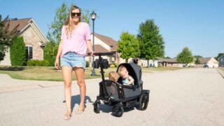 Mom two kids in Veer Wagon