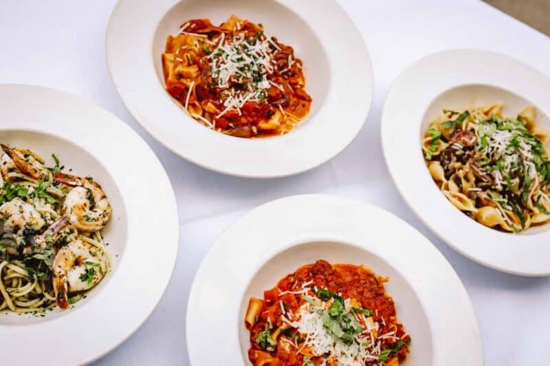 plates of pasta at Zarletti Italian restaurant in Milwaukee