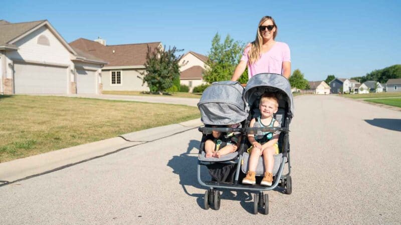 canopy on Zoe twin double stroller