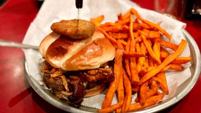 bacon burger sweet potato fries restaurant