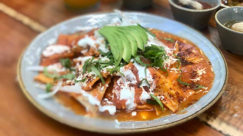 Chilaquiles Mexican breakfast 