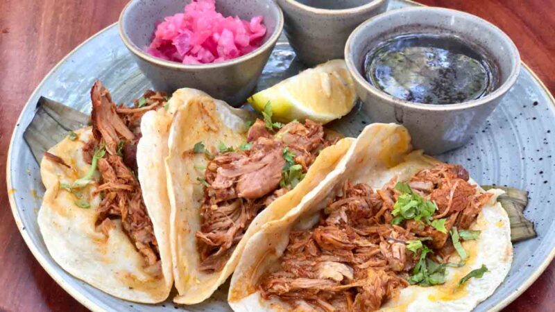 pork tacos with picked onions restaurant