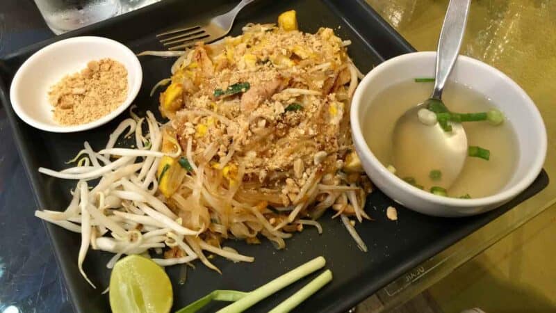 pad thai at a restaurant in Thailand