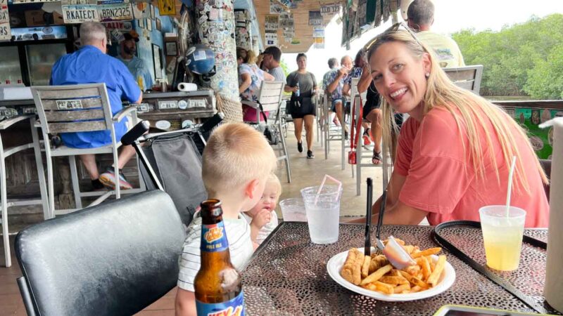 Mother & Son at Alabama Jacks tiki bar in Key Largo Florida