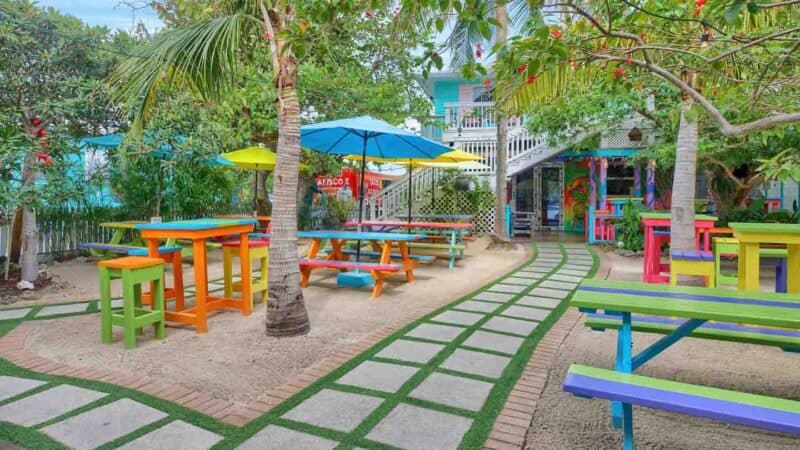 Patio at Florida Brewing Company one of the best bars in Islamorada