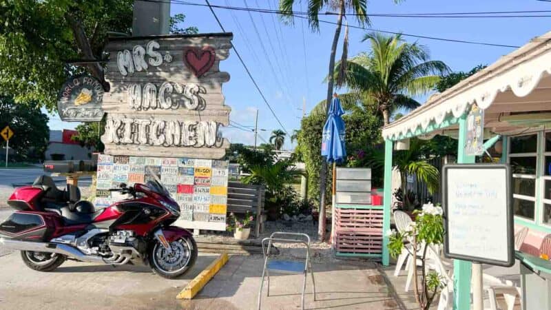 Mrs Mac's Kitchen Key Largo Florida outside of the restaurant