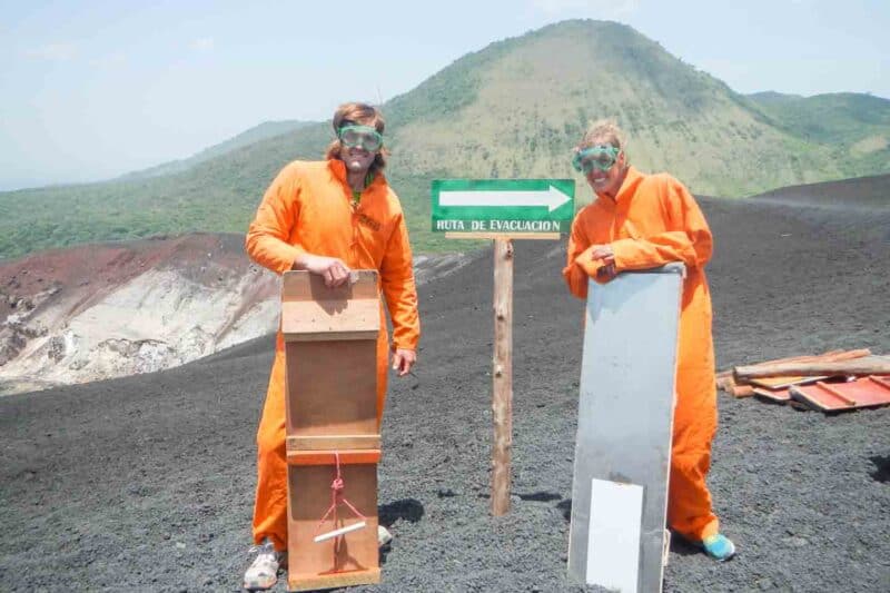 volcano boarding in Leon Nicaragua