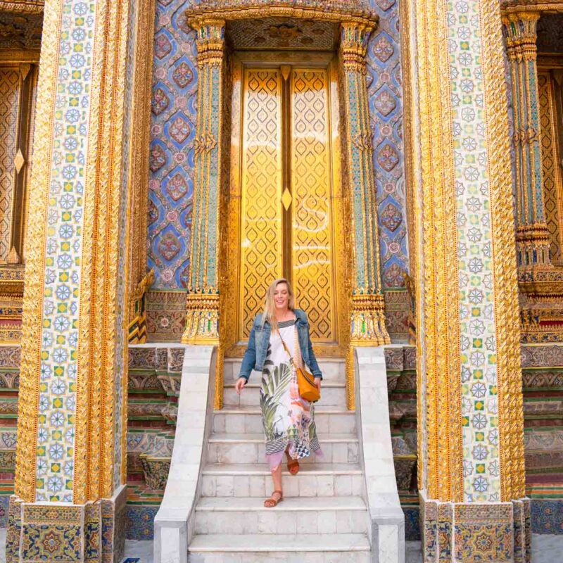 woman at grand palace in Bangkok Thailand