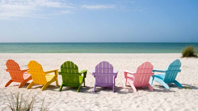 chairs at Redington Beach near Clearwater Beach Florida