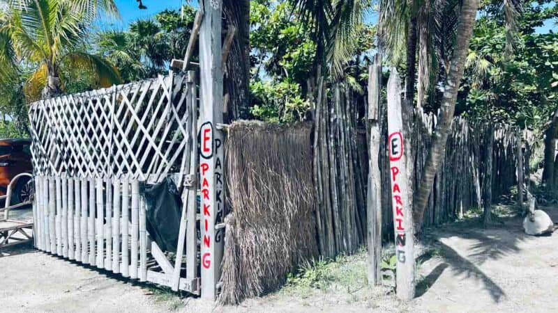 Parking lot on Tulum Beach