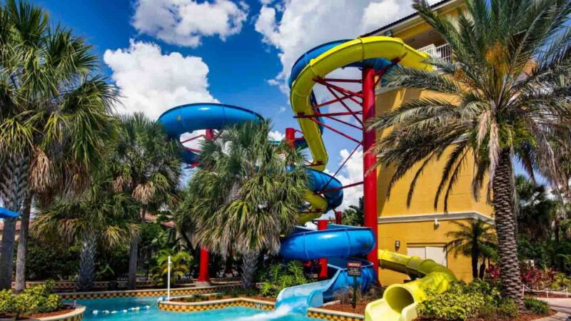 Slides at the Fantasy World Resort Waterpark in Orlando