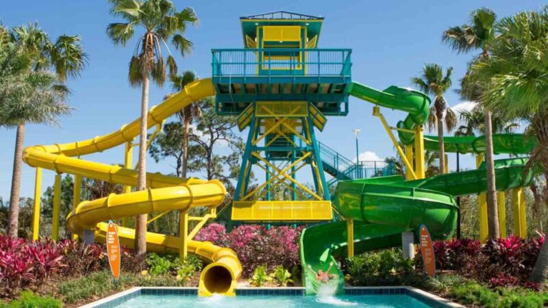 waterpark slides in Orlando at The Grove Resort waterpark hotel