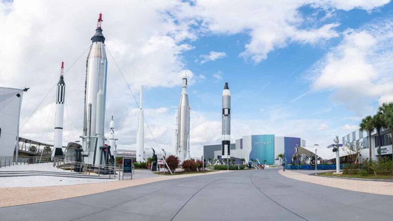View of the Rocket Garden at the Kennedy Space Center