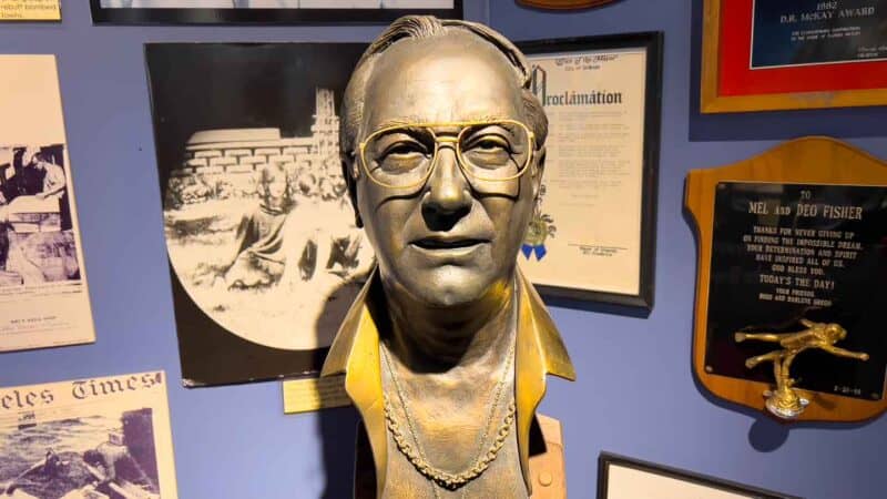 bust of the famous treasure hunter at the Mel Fischer Treasure Museum near Vero Beach Florida