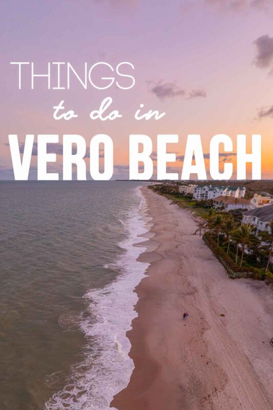 View of Vero Beach at sunset for a things to do Pinterest pin
