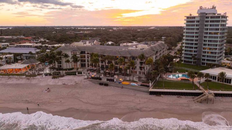 drone photo of the Kimpton Vero Beach on a family vacation to florida