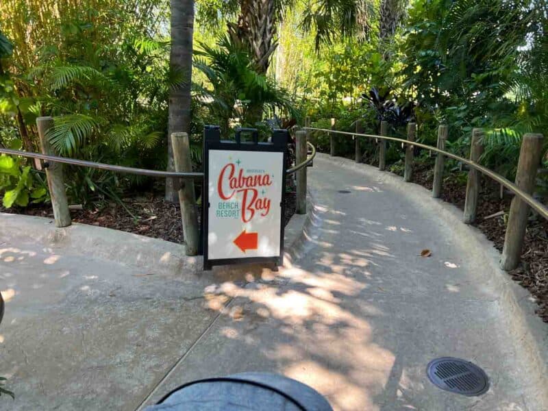 Cabana Bay Resort entrance from Volacano Bay