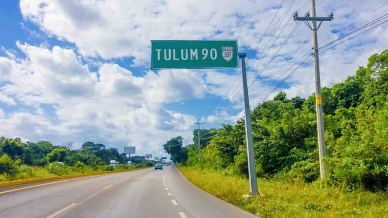 Highway Cancun to Tulum Drive