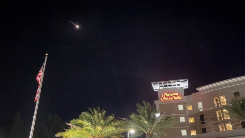 View of the Artemis 1 Launch as seen from the Hampton Inn Cape Canaveral