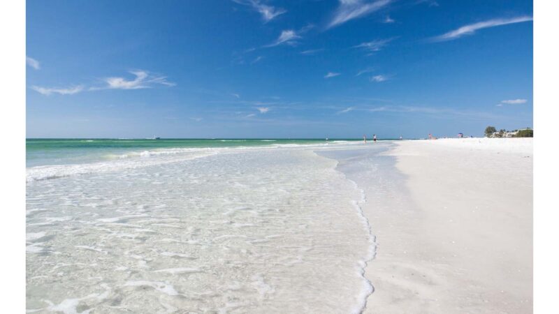 waves crashing on the best white sand beaches in Florida Siesta Key