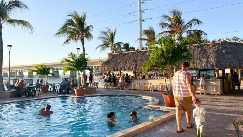 Sunset Grill Tiki Bar Restaurant outdoor pool view Marathon Florida 