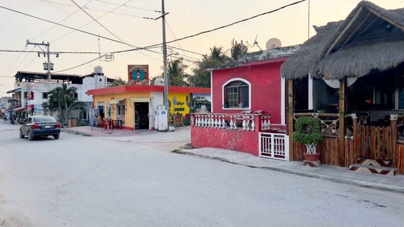 Colorful buildings in El Cuyo Mexico